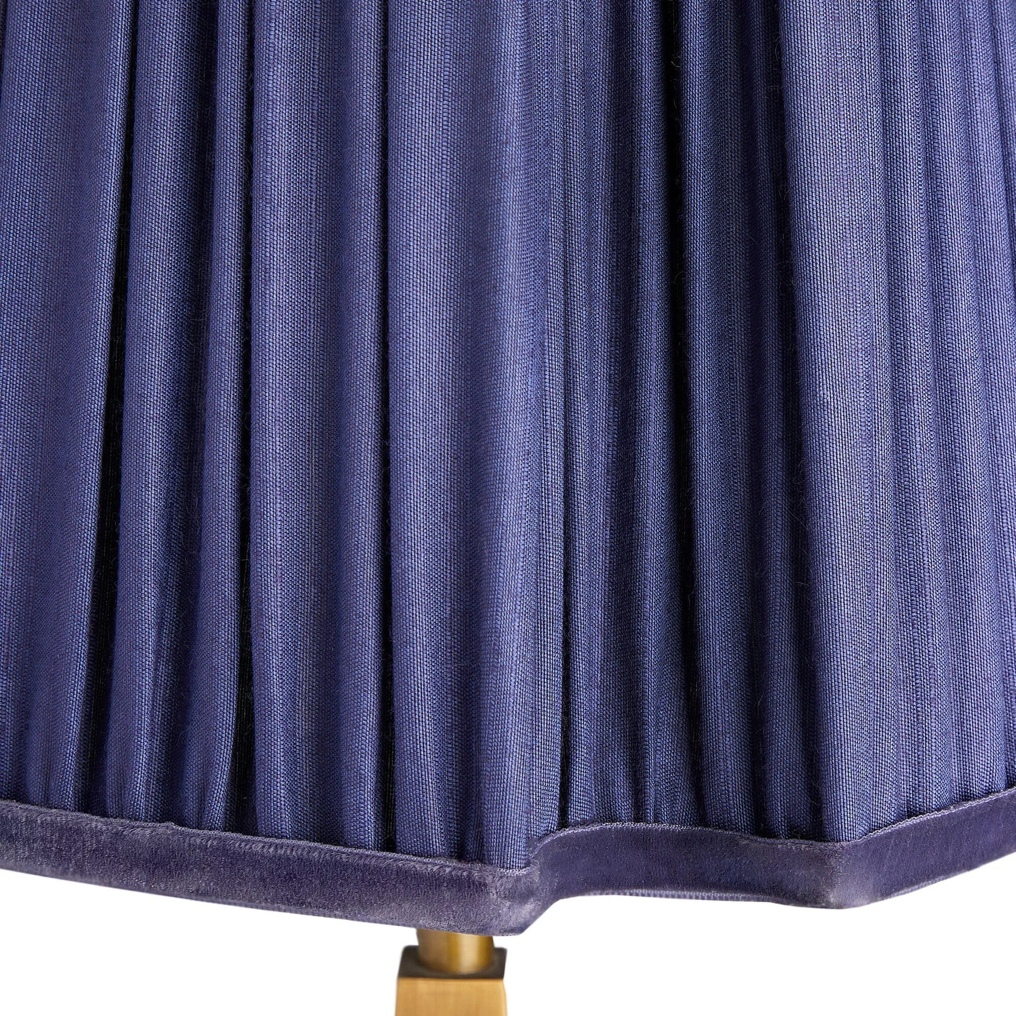 25cm fluted fancy shade in cobalt silk with velvet tape