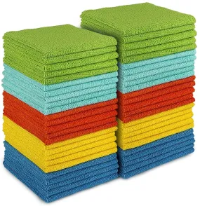 50 Pack Microfiber Cleaning Cloths All-Purpose Softer Highly Absorbent, Lint Free - Streak Free Wash Cloth