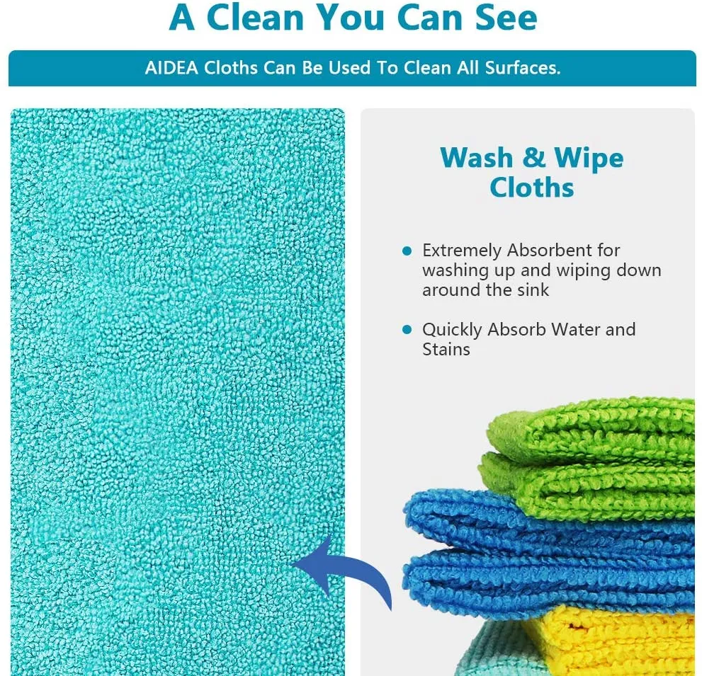 50Pk Microfiber Cleaning Cloths, Cleaning Cloth Drying Towel, All-Purpose Softer Highly Absorbent, Lint Free, Streak Free Wash Cloth for House, Kitchen, Car, Window (12In.X 12In.)