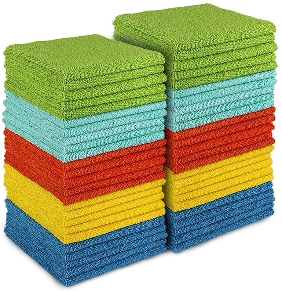 50Pk Microfiber Cleaning Cloths, Cleaning Cloth Drying Towel, All-Purpose Softer Highly Absorbent, Lint Free, Streak Free Wash Cloth for House, Kitchen, Car, Window (12In.X 12In.)