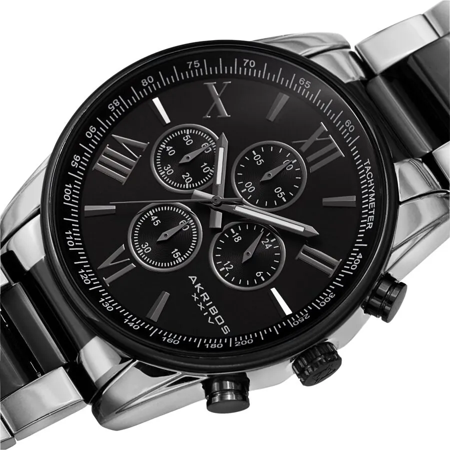 Akribos Xxiv Chronograph Quartz Black Dial Men's Watch AK1072TTB