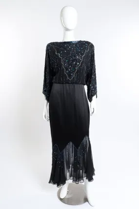 Beaded Fringe Silk Dress