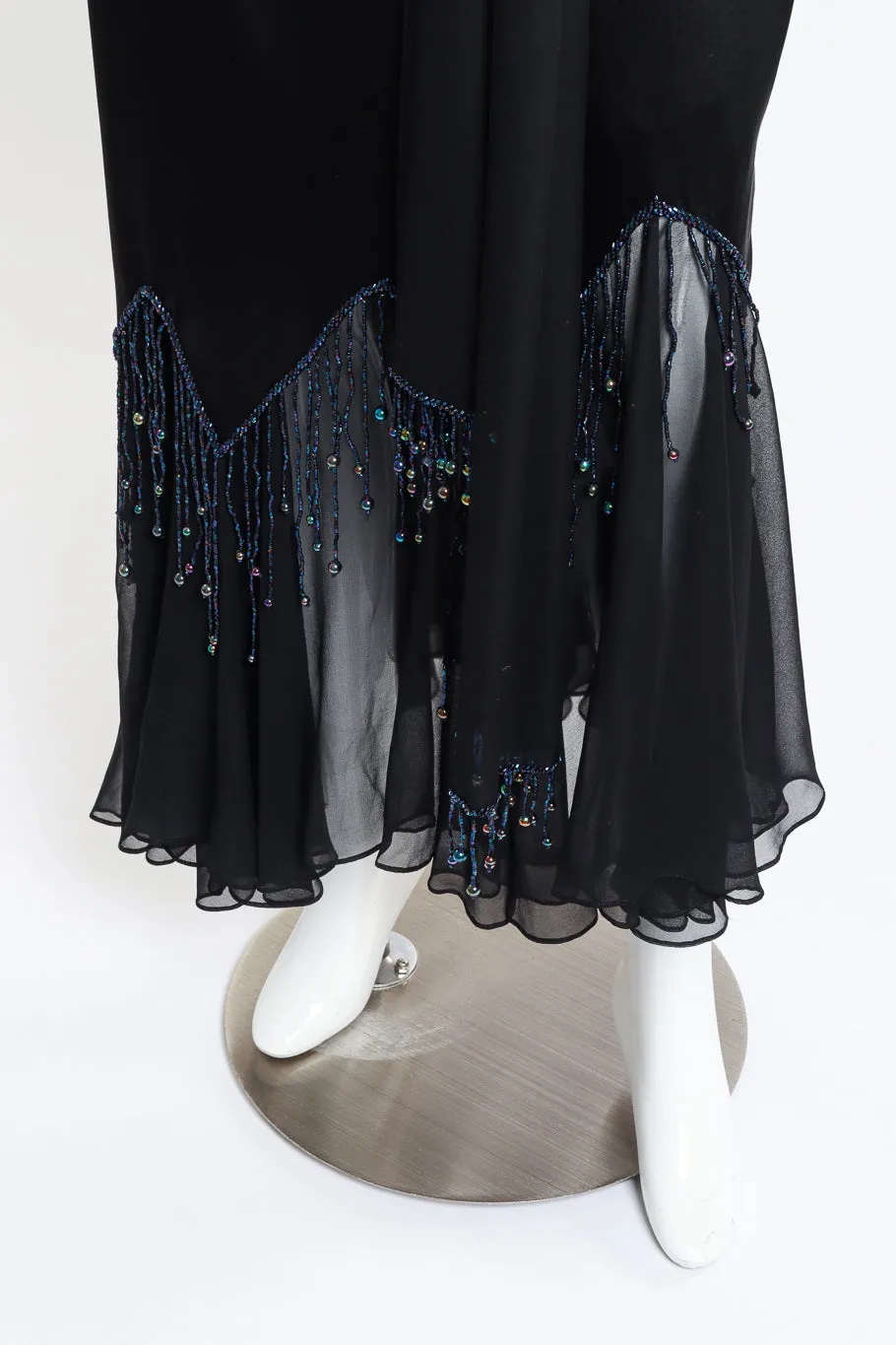 Beaded Fringe Silk Dress