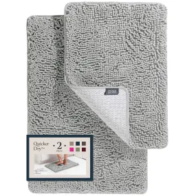 BELADOR Bathroom Rugs Sets 2 Piece- Plush Bath Mat Set Quick-Dry Soft Chenille Bathroom Mat with Rubber Backing, Absorbent Bathroom Rug Set, Washable Bath Rugs for Bathroom- Bath Mats 24x17   30x20