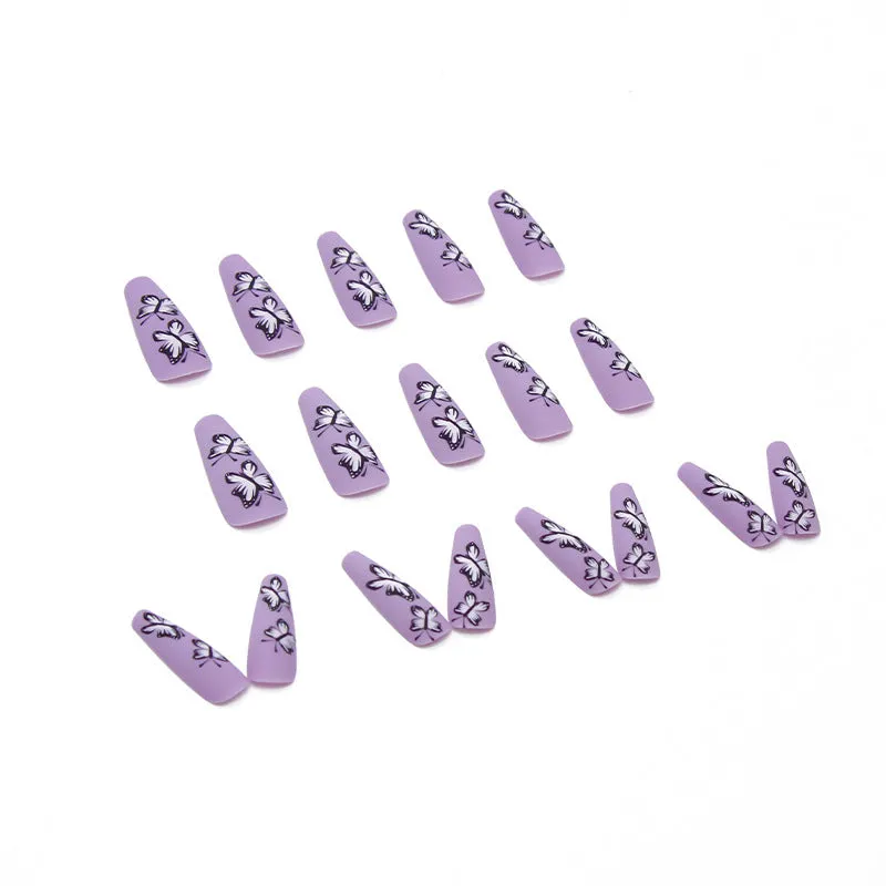 BerriesJam - Art Purple Butterfly False Nail