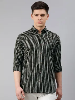 Black Cotton Full Sleeves Shirts For Men