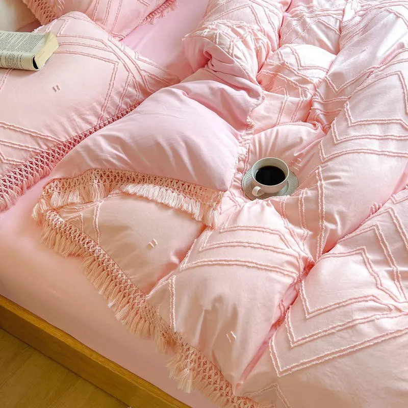 Boho Tassel Cotton Bedding Set