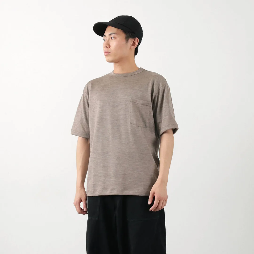 BURLAP OUTFITTER / Short Sleeve Merino Wool Pocket T-Shirt