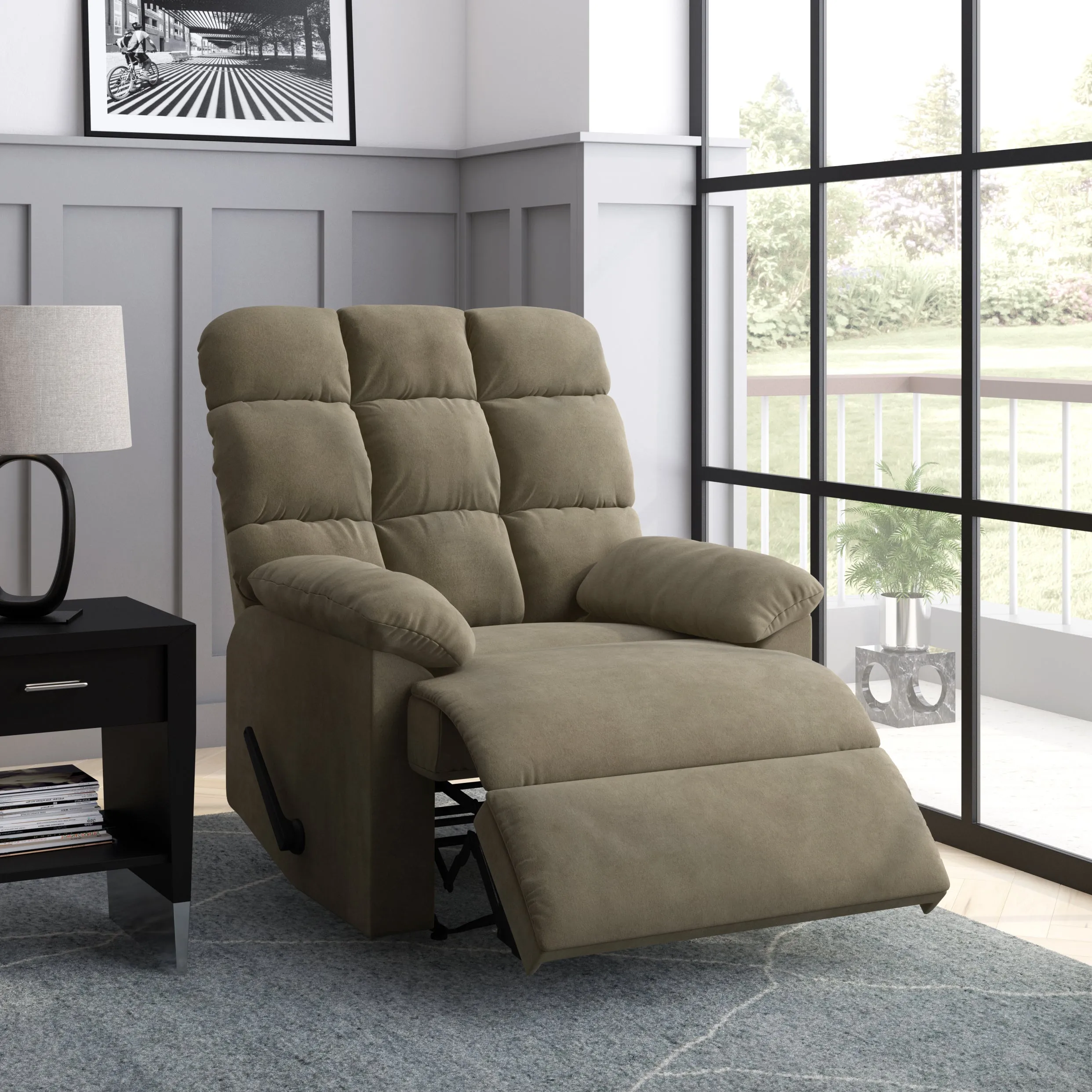 Cheraw Biscuit-Tufted Wall Hugger Recliner