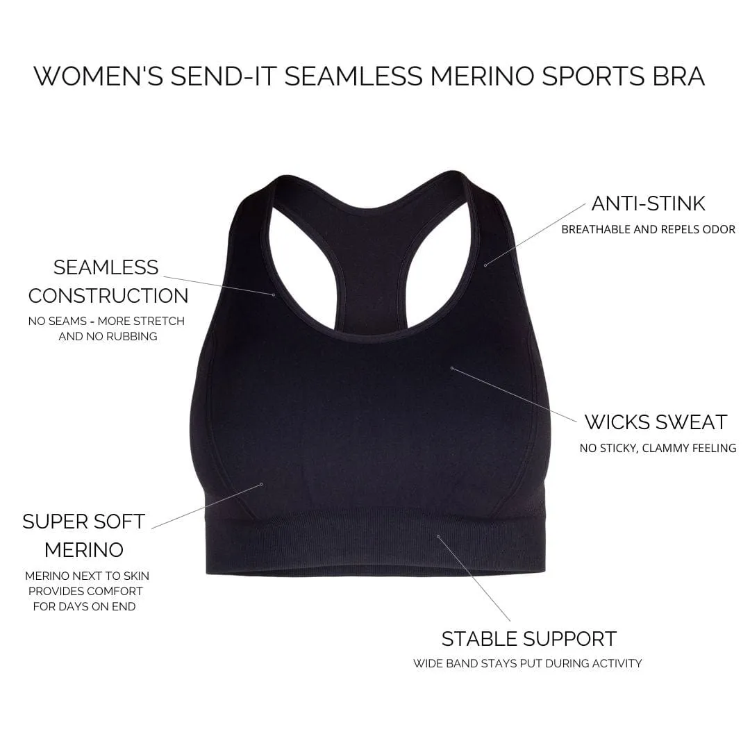 CLEARANCE Women's Send-It Seamless Merino Sports Bra (XS)