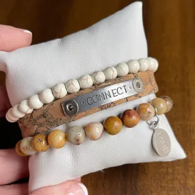 CONNECT Natural Vein Stack | Skinny Cork Set | 3 pieces | Bracelets | Womens