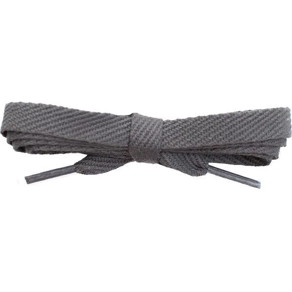 Cotton Flat 3/8 - Dark Gray (2 Pair Pack) Shoelaces