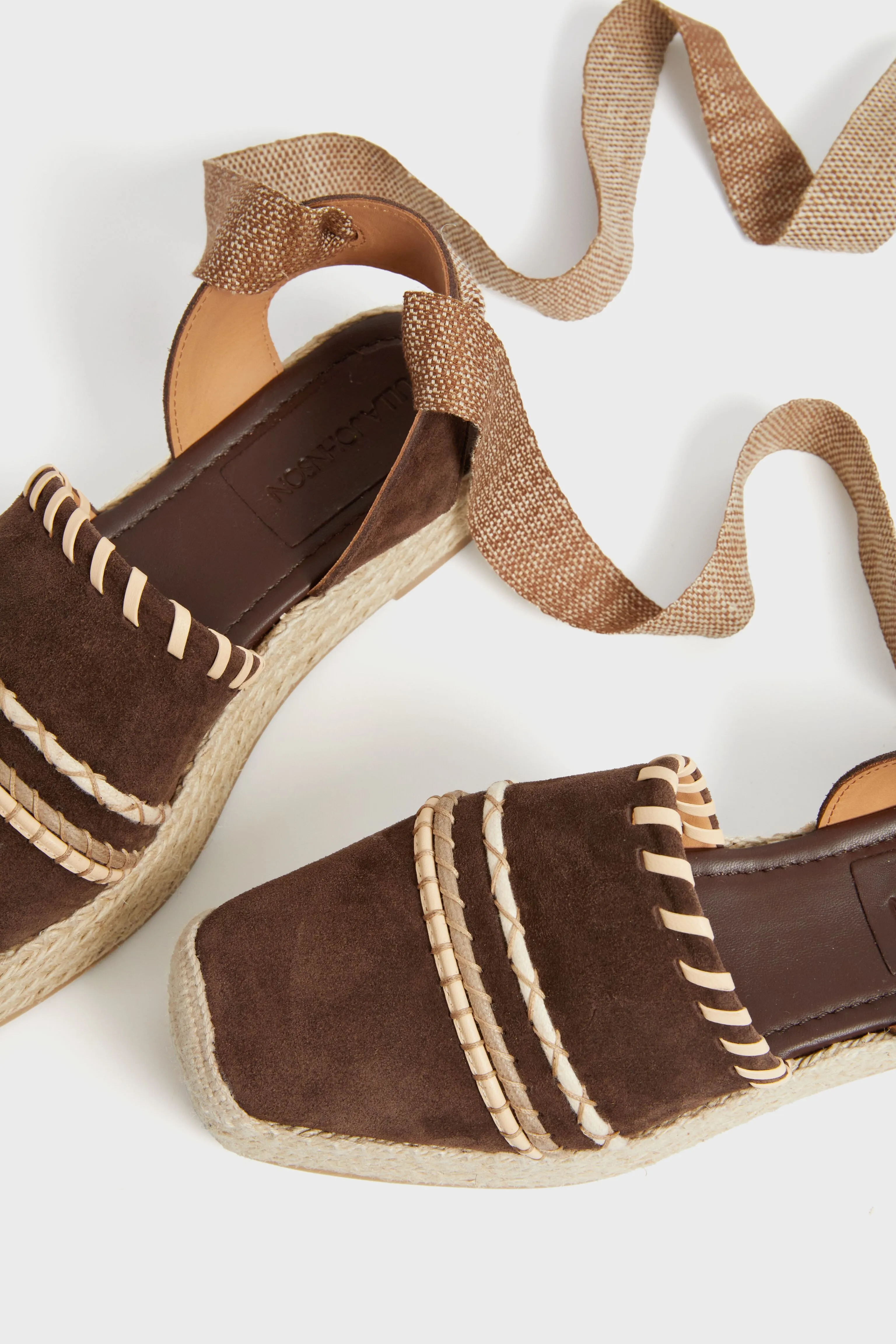 Dark Brown Stitch Detail Espadrilles