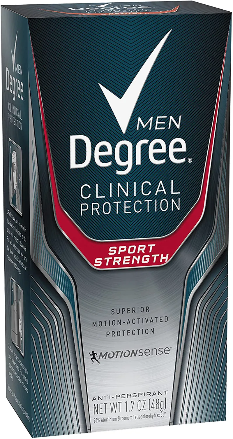 Degree Men Antiperspirant Deodorant for Sweat and Odor Protection Sport Strength Deodorant for Men with Motionsense Technology and 48-Hour Sweat Protection 2.7 Oz