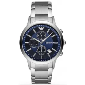 Emporio Armani Dress Renato Blue Dial Stainless Steel Watch | AR11164