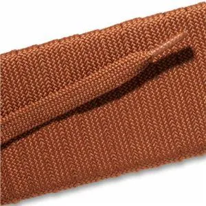 Fashion Athletic Flat Laces Custom Length with Tip - Cognac (1 Pair Pack) Shoelaces