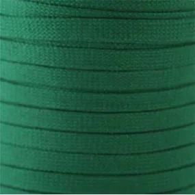 Flat Tubular Athletic Laces Custom Length with Tip - Kelly Green (1 Pair Pack) Shoelaces