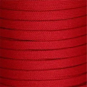 Flat Tubular Athletic Laces Custom Length with Tip - Red (1 Pair Pack) Shoelaces