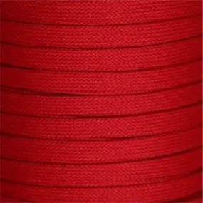 Flat Tubular Athletic Laces Custom Length with Tip - Red (1 Pair Pack) Shoelaces