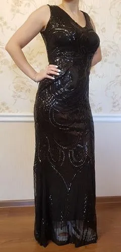 G16, Black Mermaid Shimmer Cocktail Gown, Size (XS-30 to L-36)