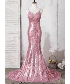 G26, Pink Mermaid Shimmer Cocktail Gown, Size (All)