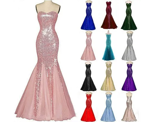 G61, Pink Tube Top Mermaid Gown (XS-30 to L-36)