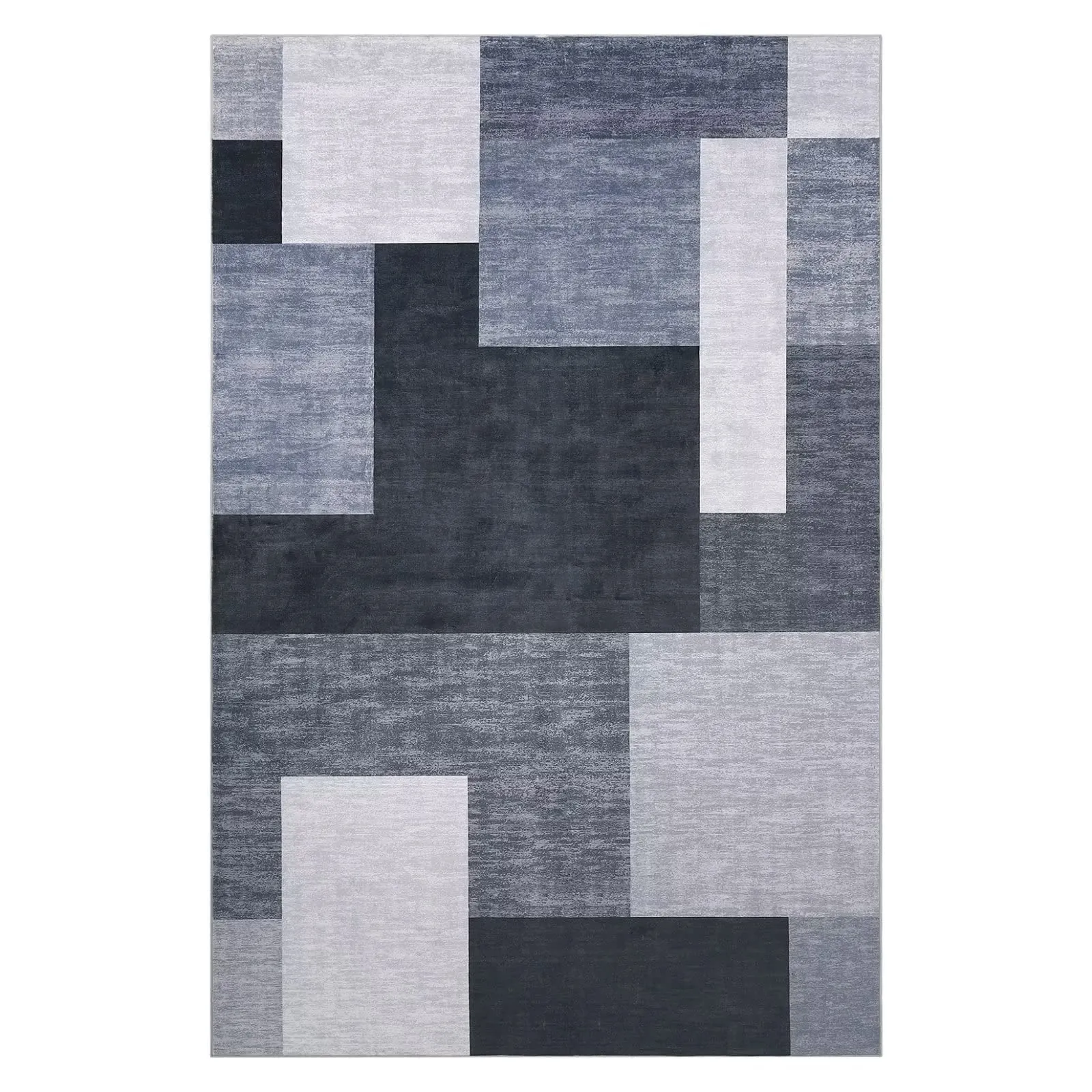 GARVEE Abstract Rug Geometric Area Rugs for Bedroom, 5x8 Ft, Super Soft Indoor Modern Throw Rugs, Non Slip Floor Carpet, Low Pile Machine Washable Rugs for Bedside Hallway Living Room Kitchen, Grey