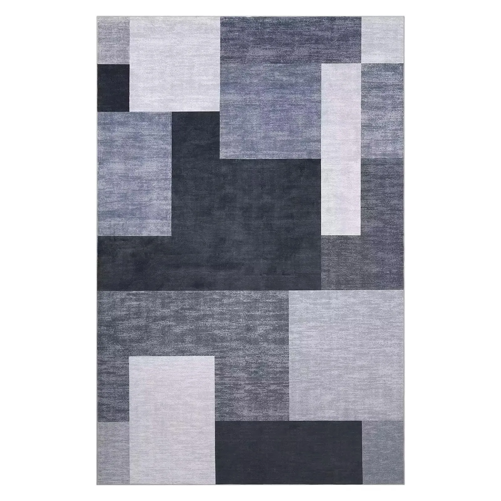 GARVEE Living Room Rugs 8x10 Geometric Rugs Machine Washable Modern Abstract Floor Carpet Ultra Soft Accent Rugs for Bedroom Non Slip Non Shed Floor Cover for Dining Room Kitchen Office, Grey