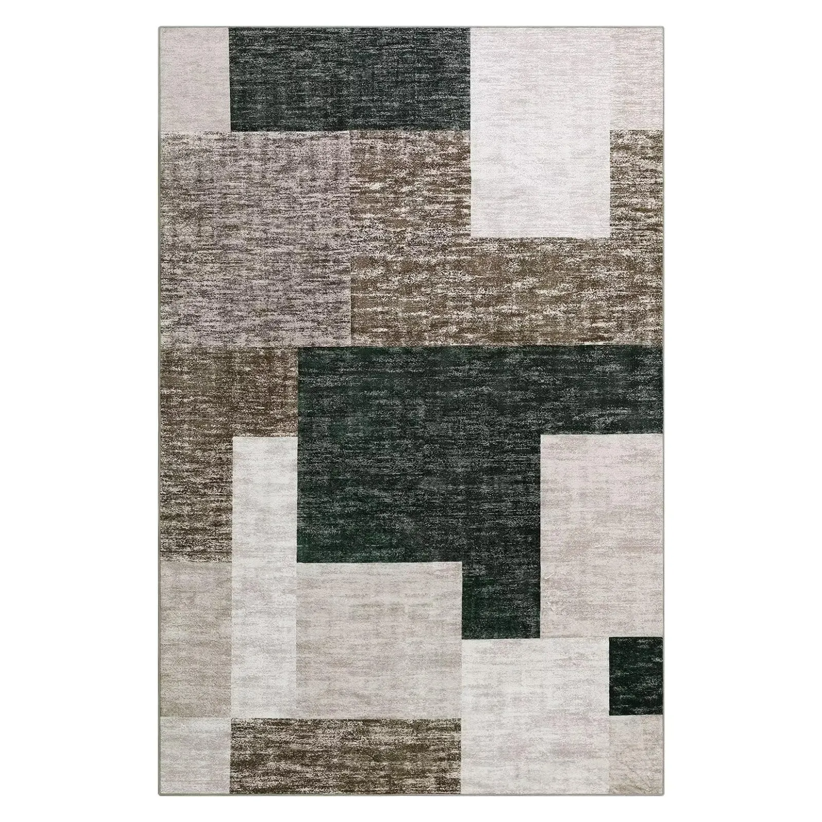 GARVEE Machine Washable Area Rug 4x6 Indoor Modern Abstract Rug Geometric Floor Carpet Super Soft Throw Kitchen Rug Non Slip Indoor Floor Cover Low Profile Doormats for Bedroom Living Room Dorm,Taupe