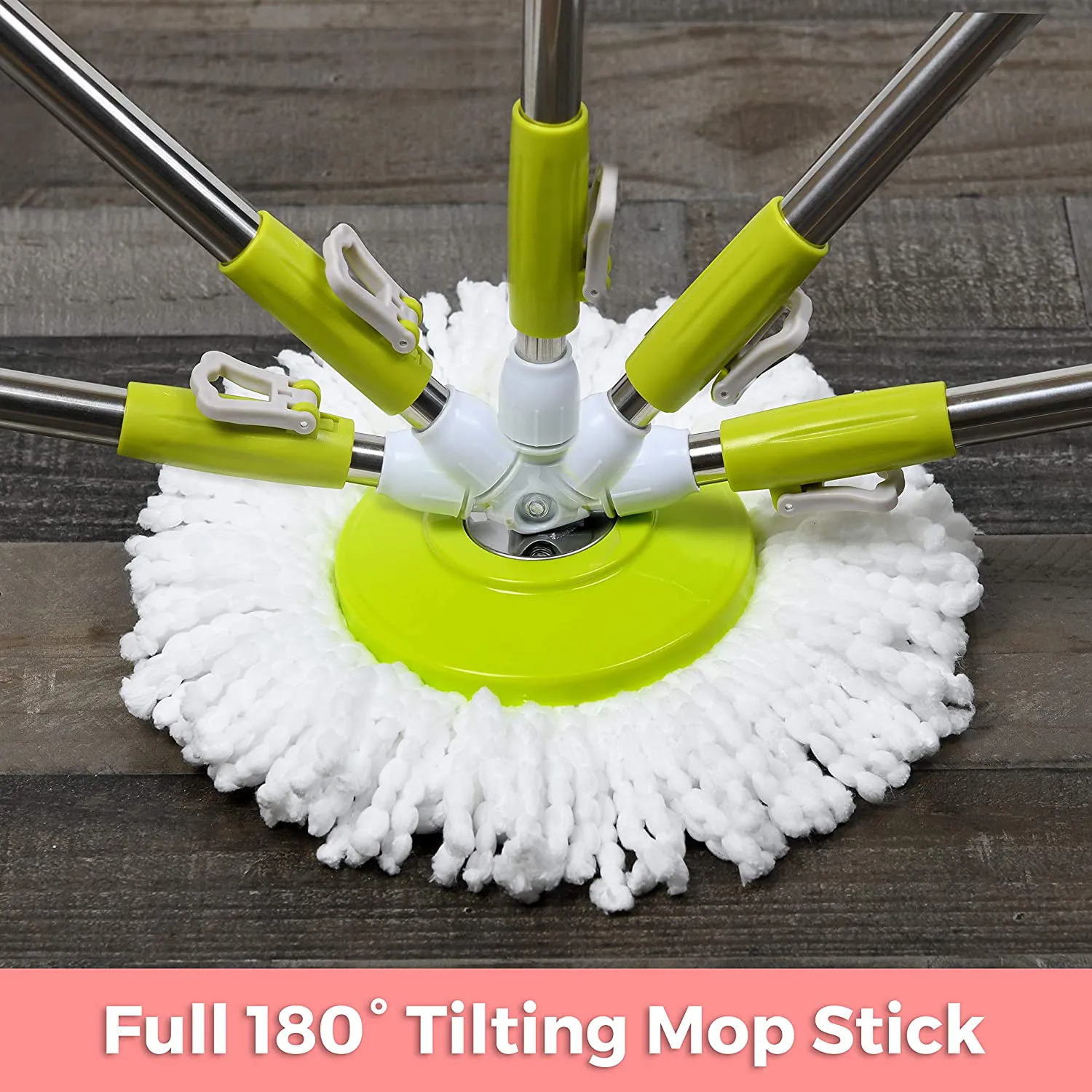 Green Direct Mop Stick Spin Mop Deluxe Bucket Cleaning System (Mop Stick and Microfiber Mop Head Included)