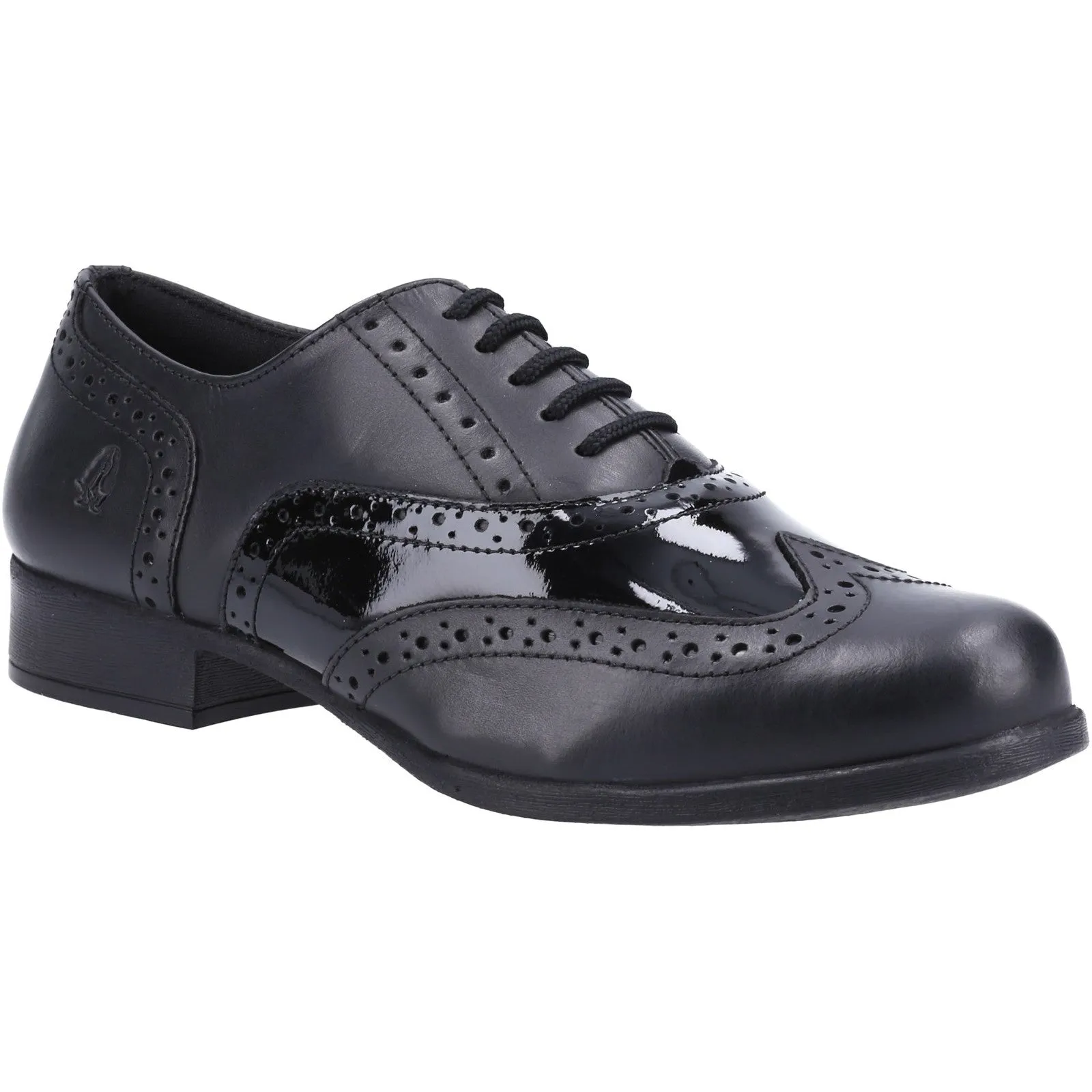 Hush Puppies Girls Kada Leather School Shoes - Black