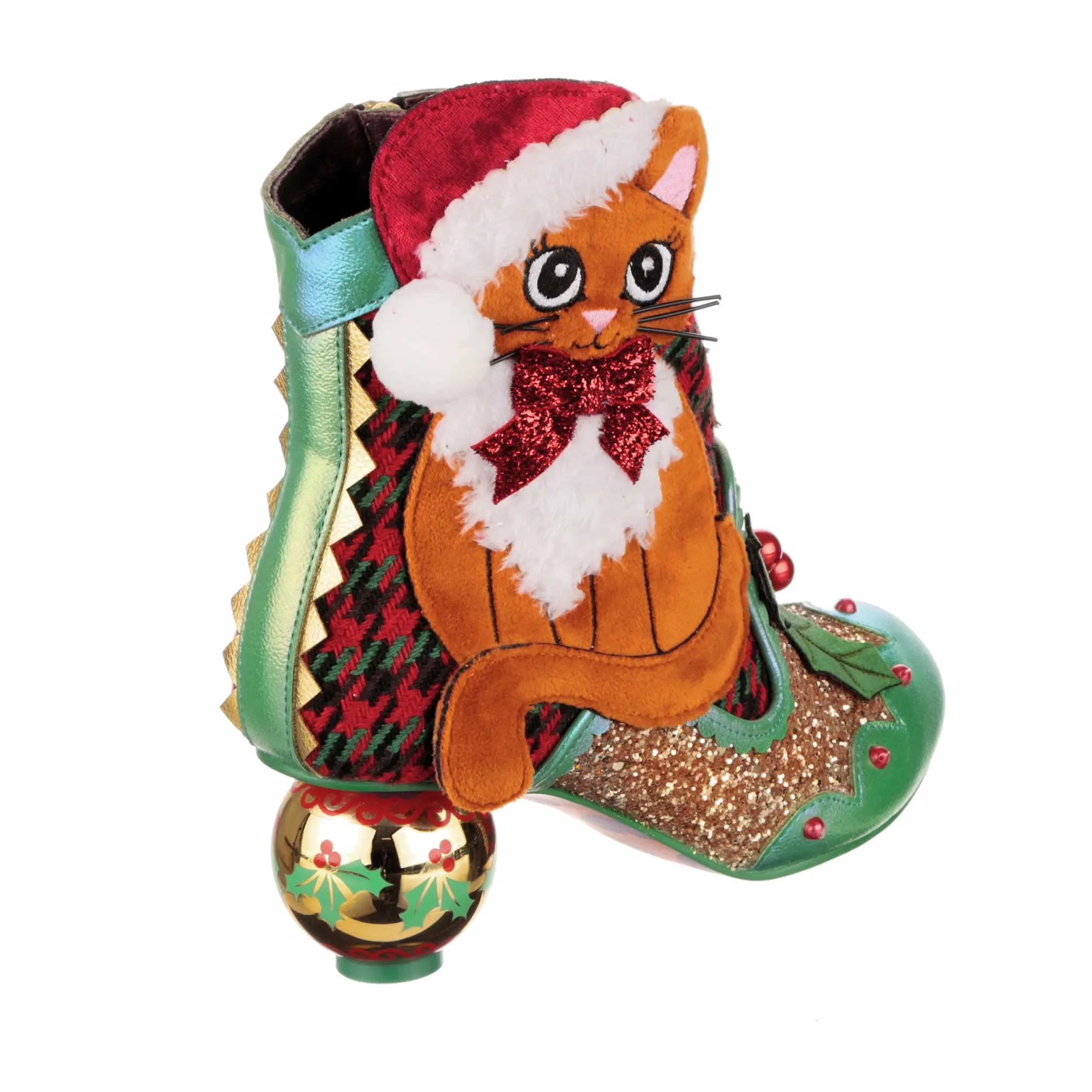 Irregular Choice Womens Christmas Kitty Ankle Boots - Red