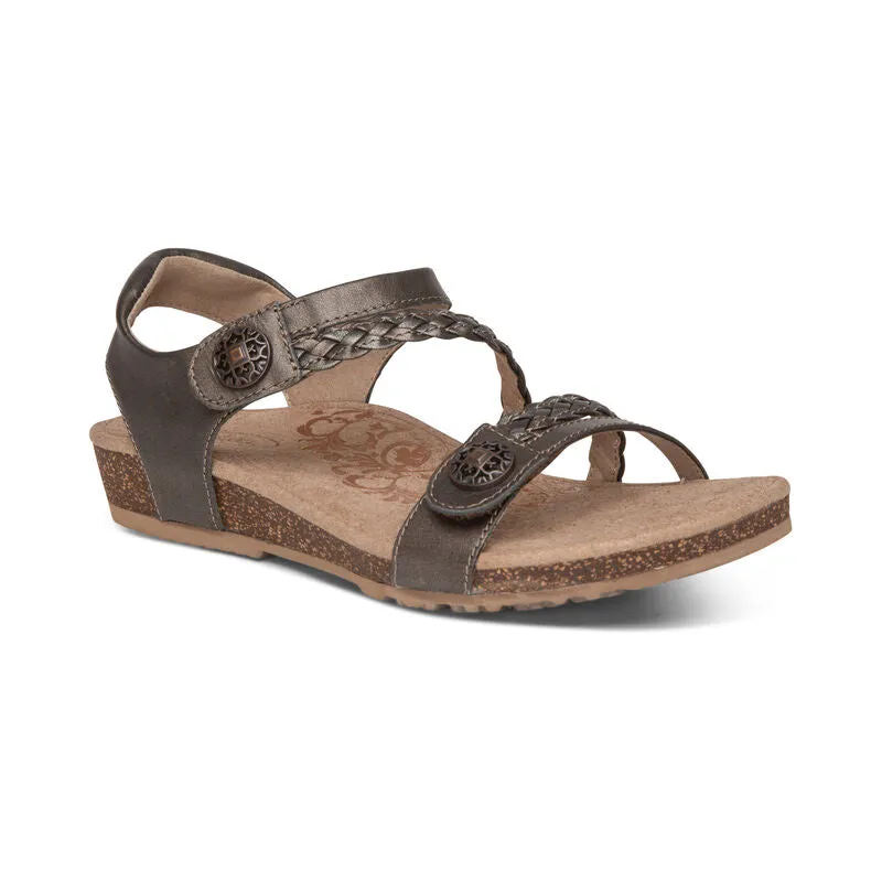 Jillian Braided Quarter Strap Sandal in Bronze