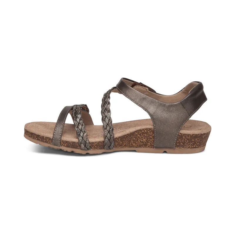 Jillian Braided Quarter Strap Sandal in Bronze