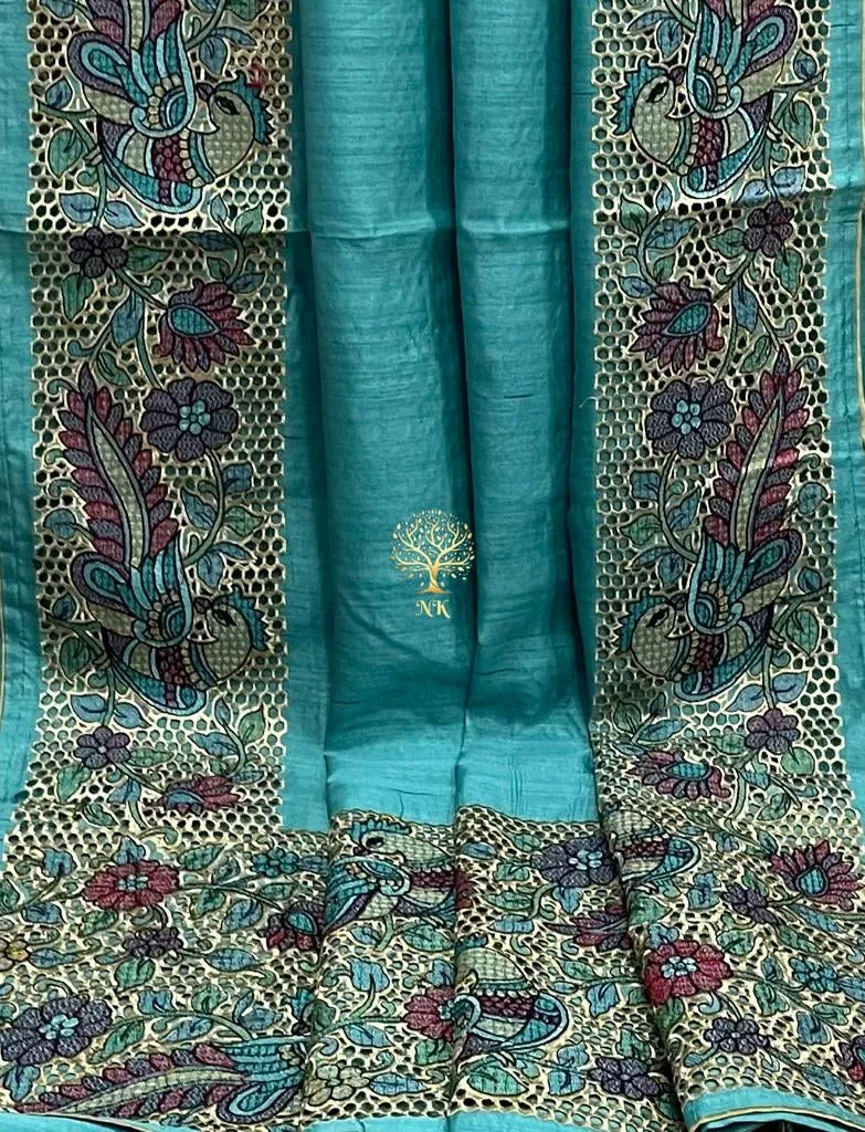 Kalamkari inspired tussar Indian saree