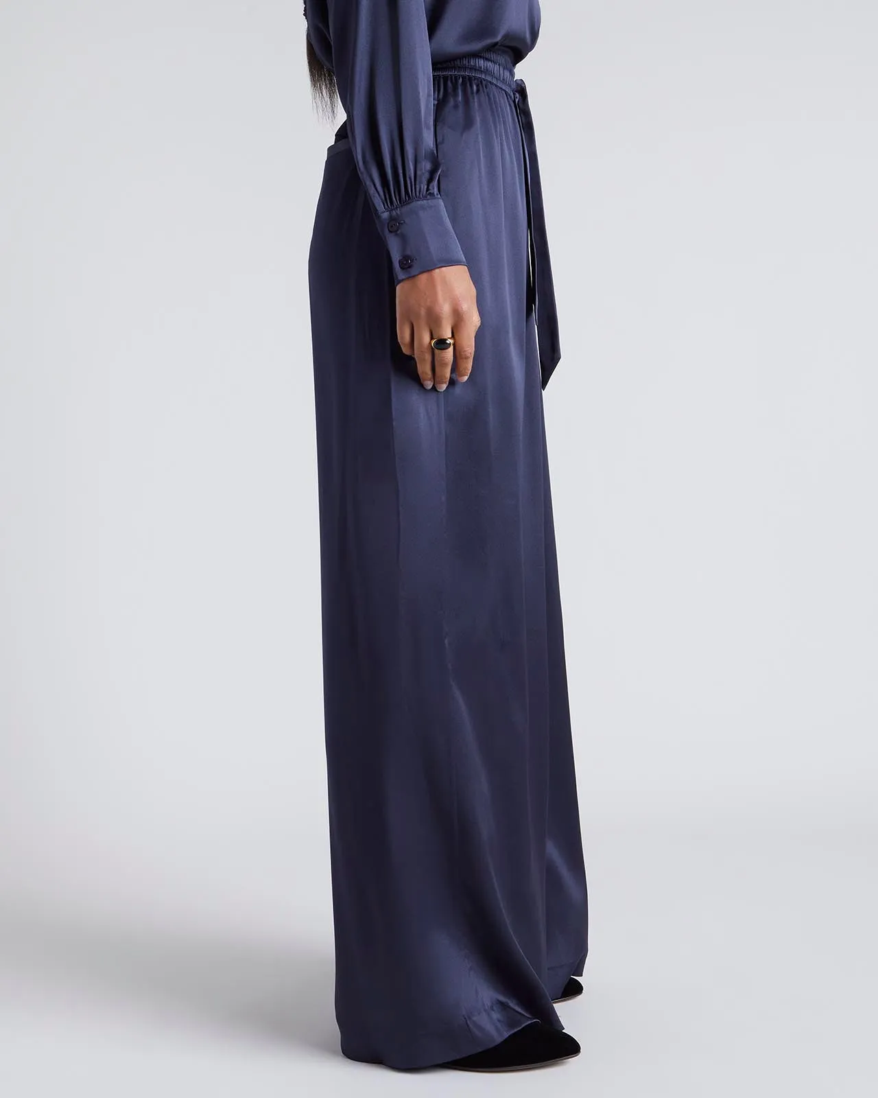 Kate Young x Splendid Silk Wide Leg Pant