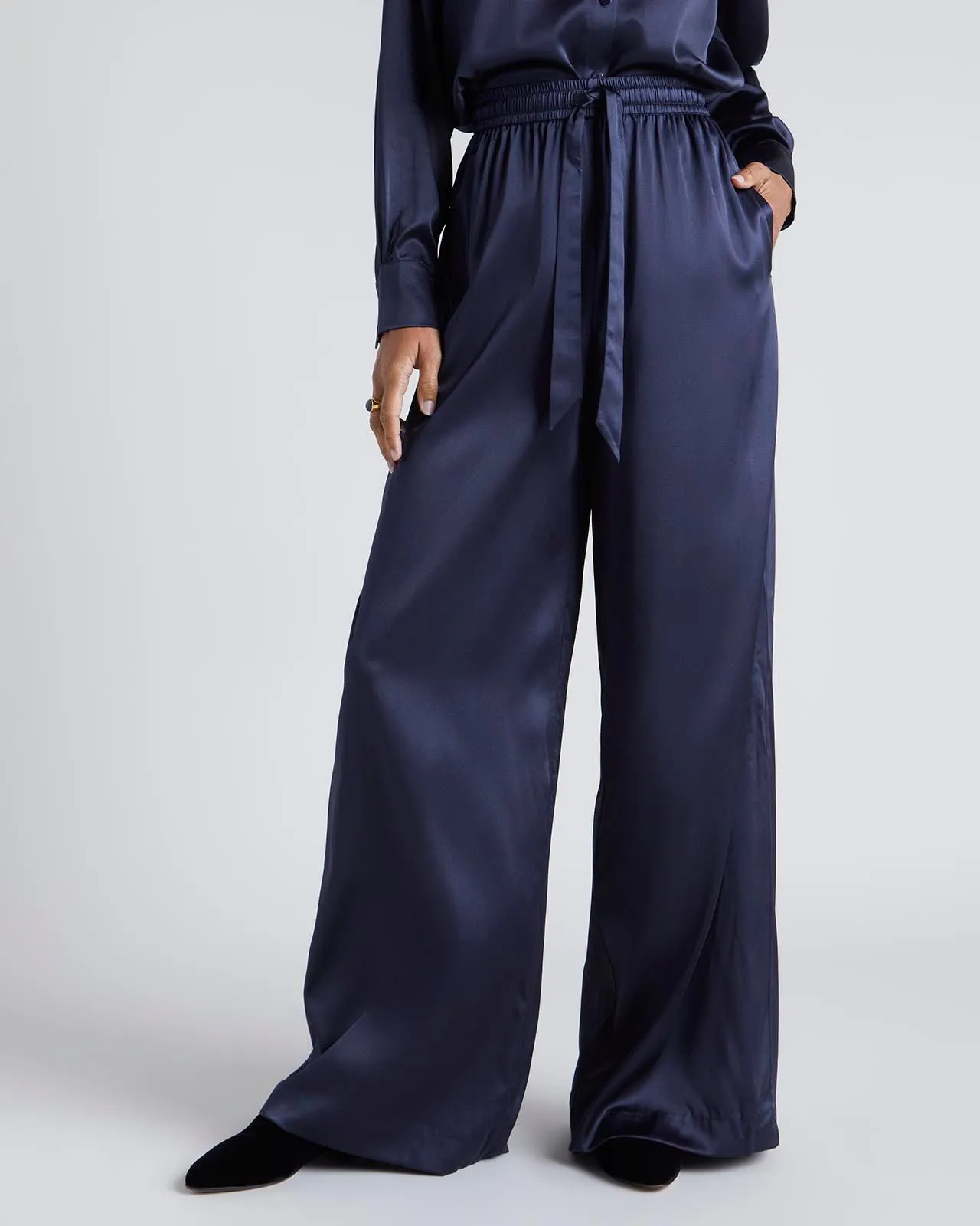 Kate Young x Splendid Silk Wide Leg Pant