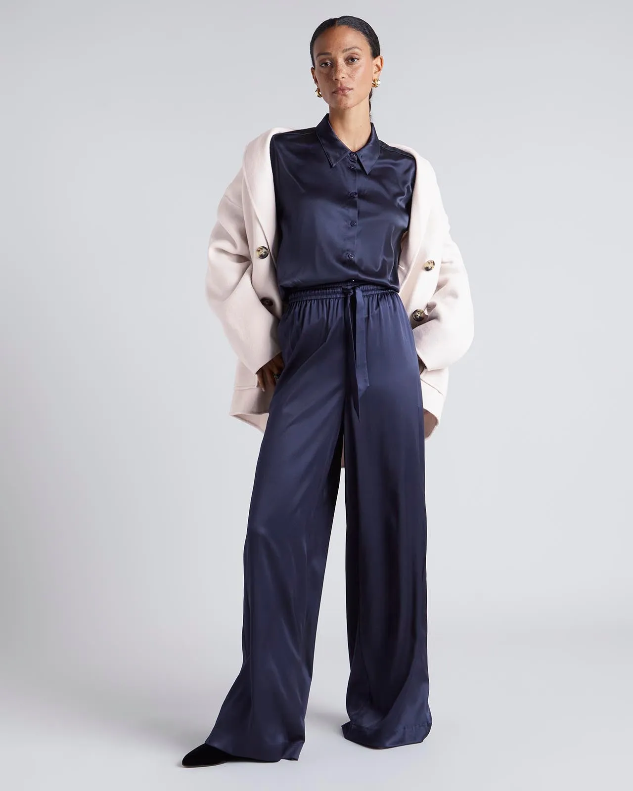 Kate Young x Splendid Silk Wide Leg Pant