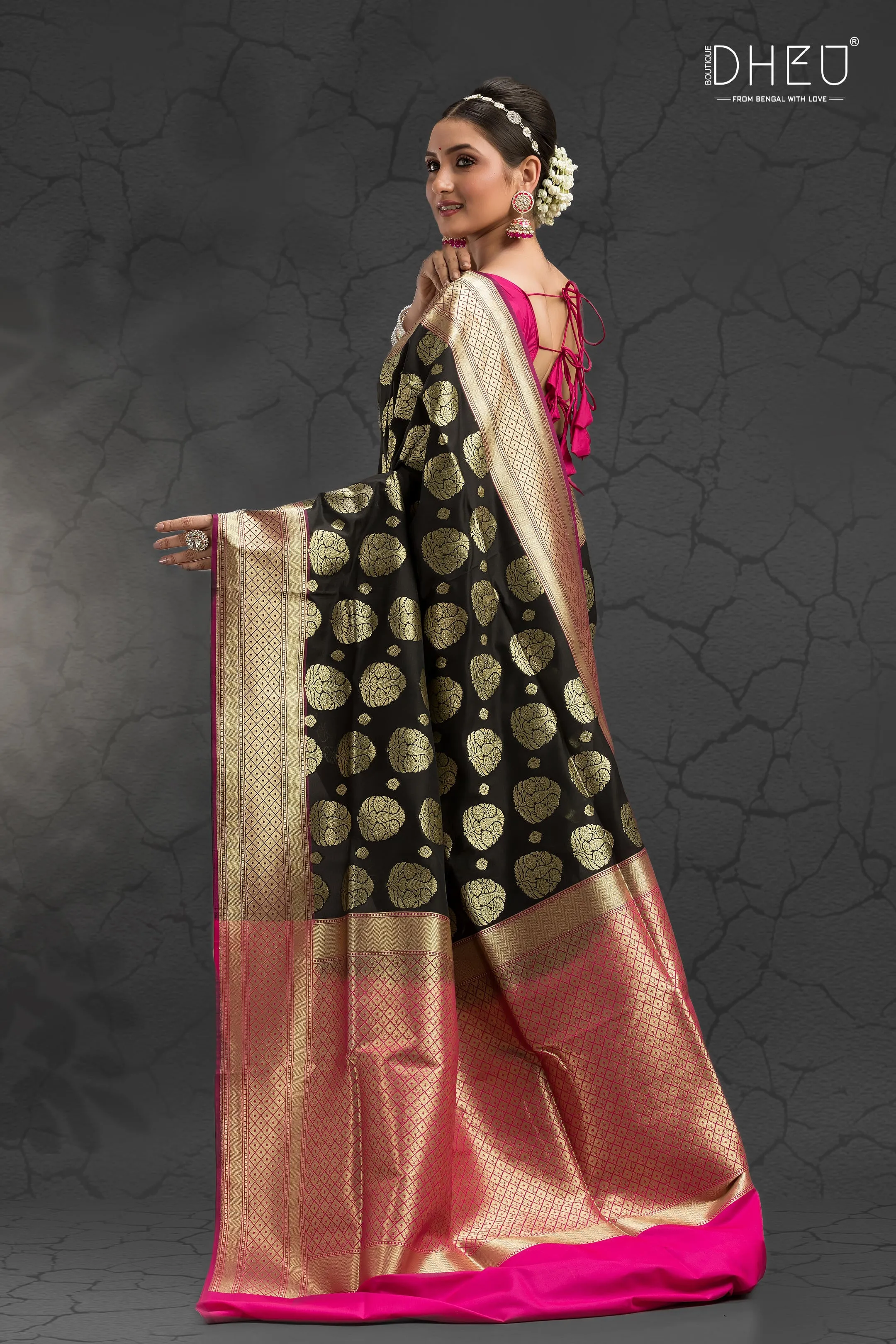 KrishnaKali- Designer Zardausi Benarasi Saree