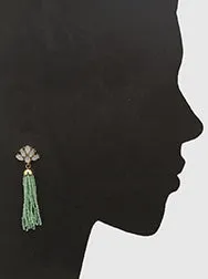 Lotus Floral Beaded Tassel Earrings - 6 colors!