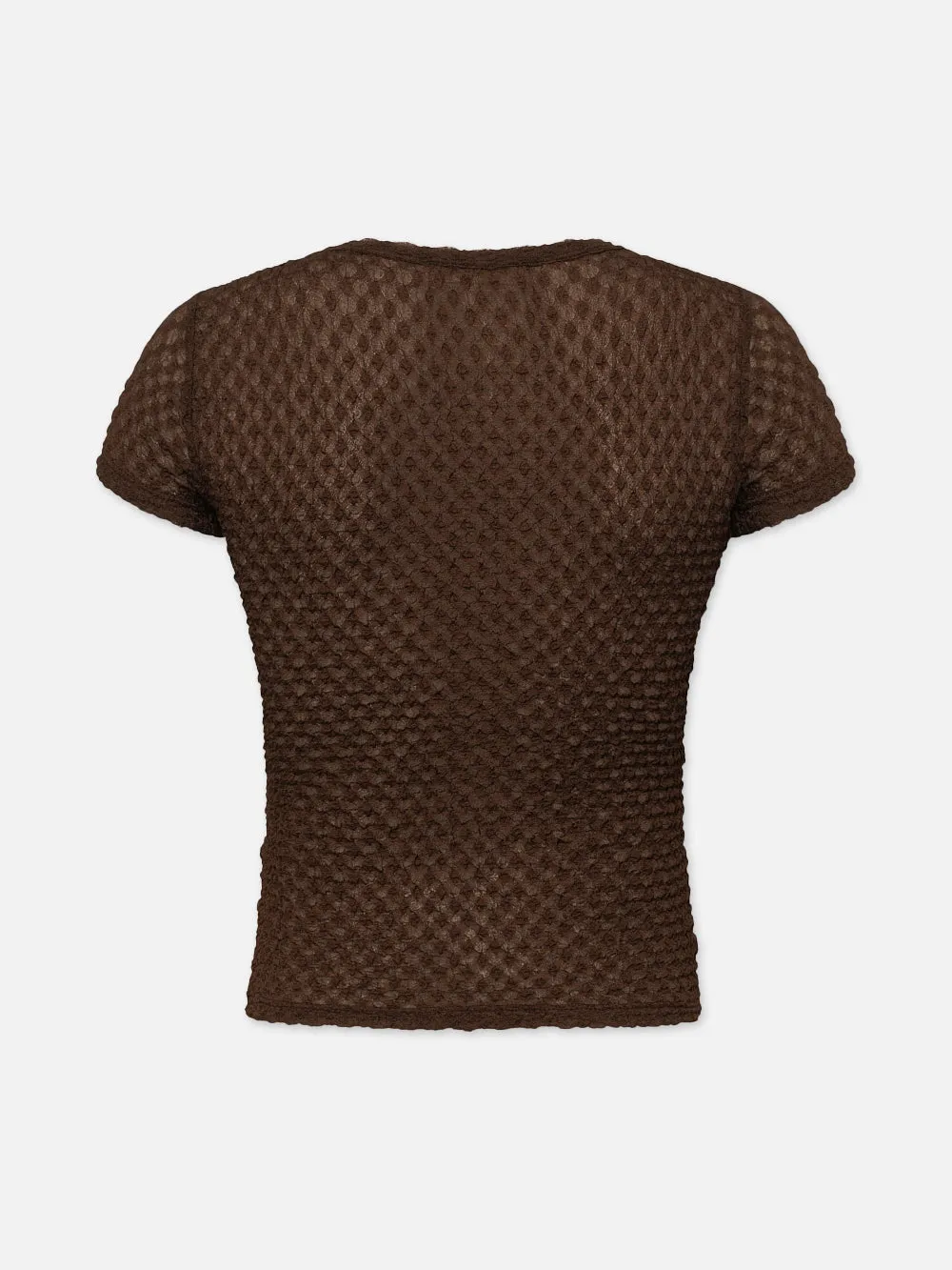 Mesh Lace Baby Tee -- Chocolate Brown