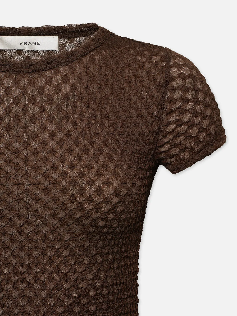 Mesh Lace Baby Tee -- Chocolate Brown