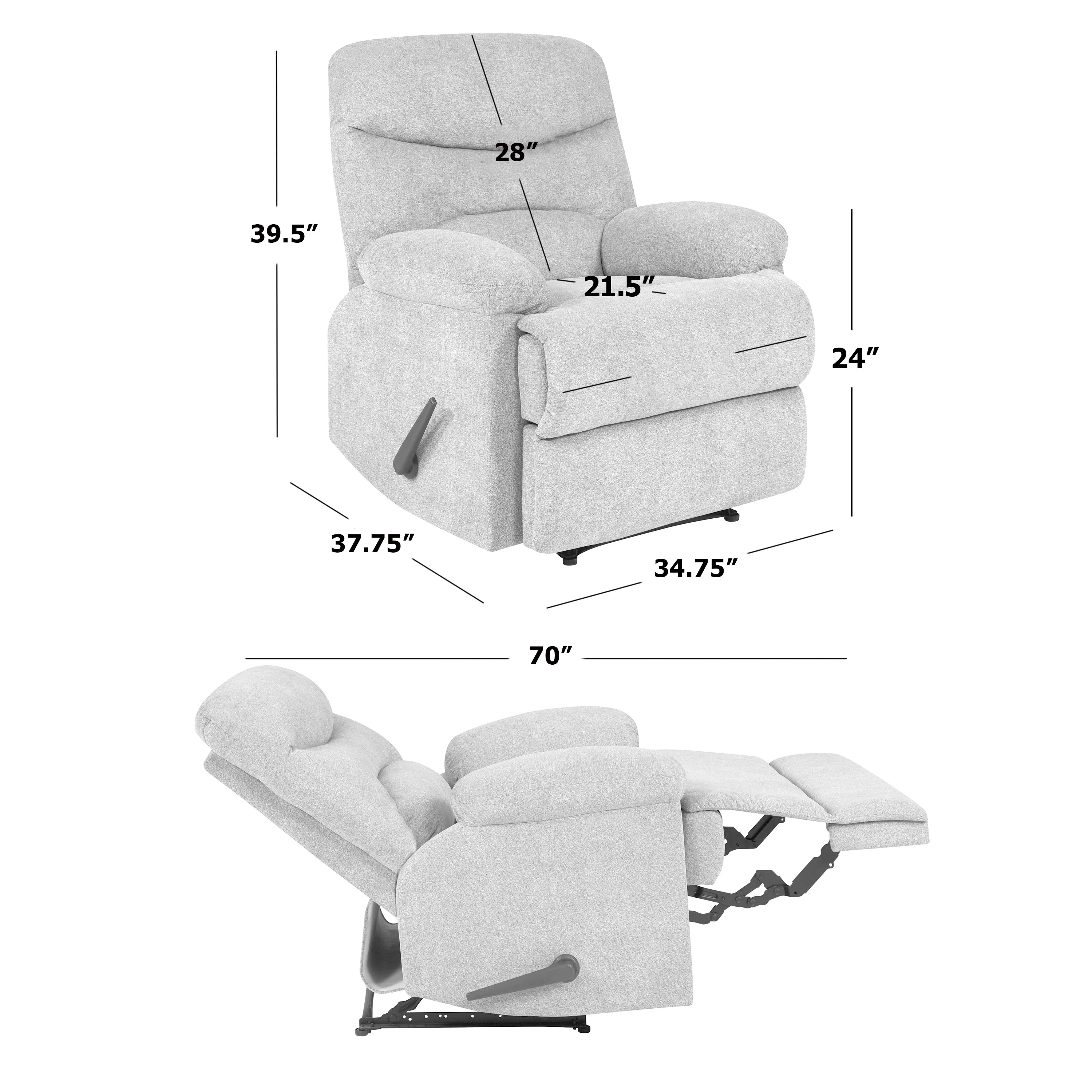 Ouray Baseball-Stitch Wall Hugger Recliner