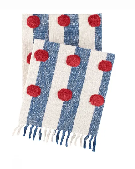 Pine Cone Hill Helmsman Dot Blue Throw