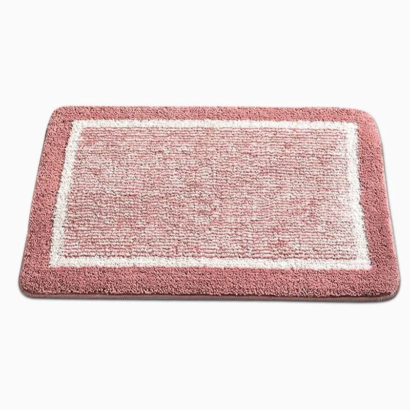 Pink Purple Rectangular Microfiber Bath Rugs Soft Floor Mats