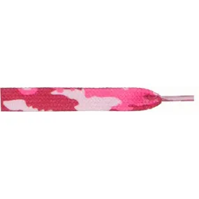 Printed 3/8 Flat Laces - Pink Camouflage (1 Pair Pack) Shoelaces