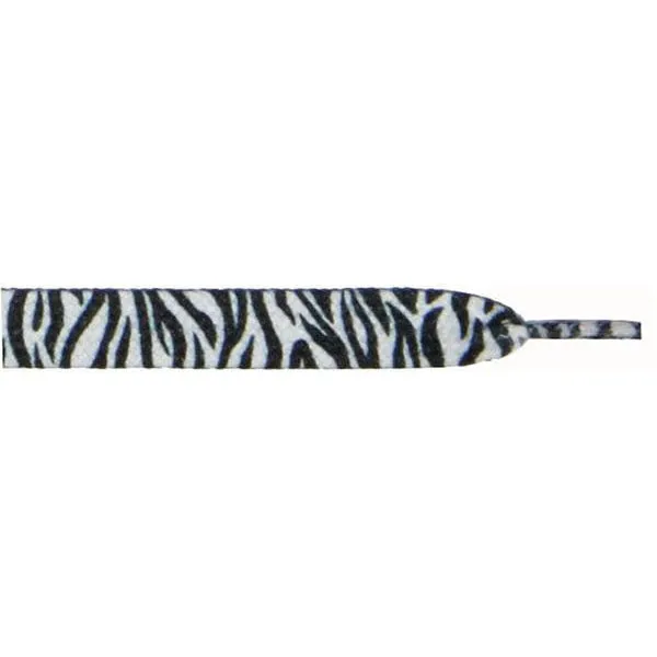 Printed 9/16 Flat Laces - Zebra (1 Pair Pack) Shoelaces