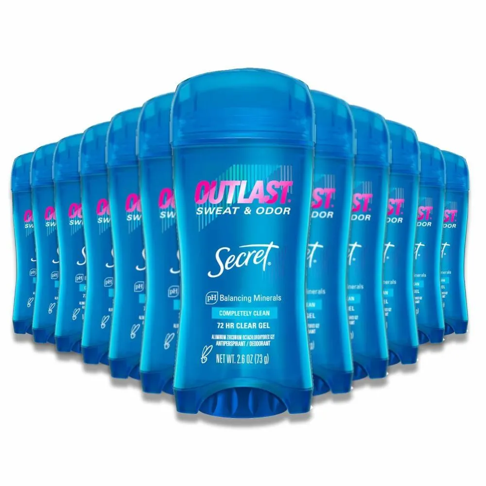 Secret - Gel Outlast Completely Clean Antiperspirant & Deodorant - 2.6 Oz - 12 Pack