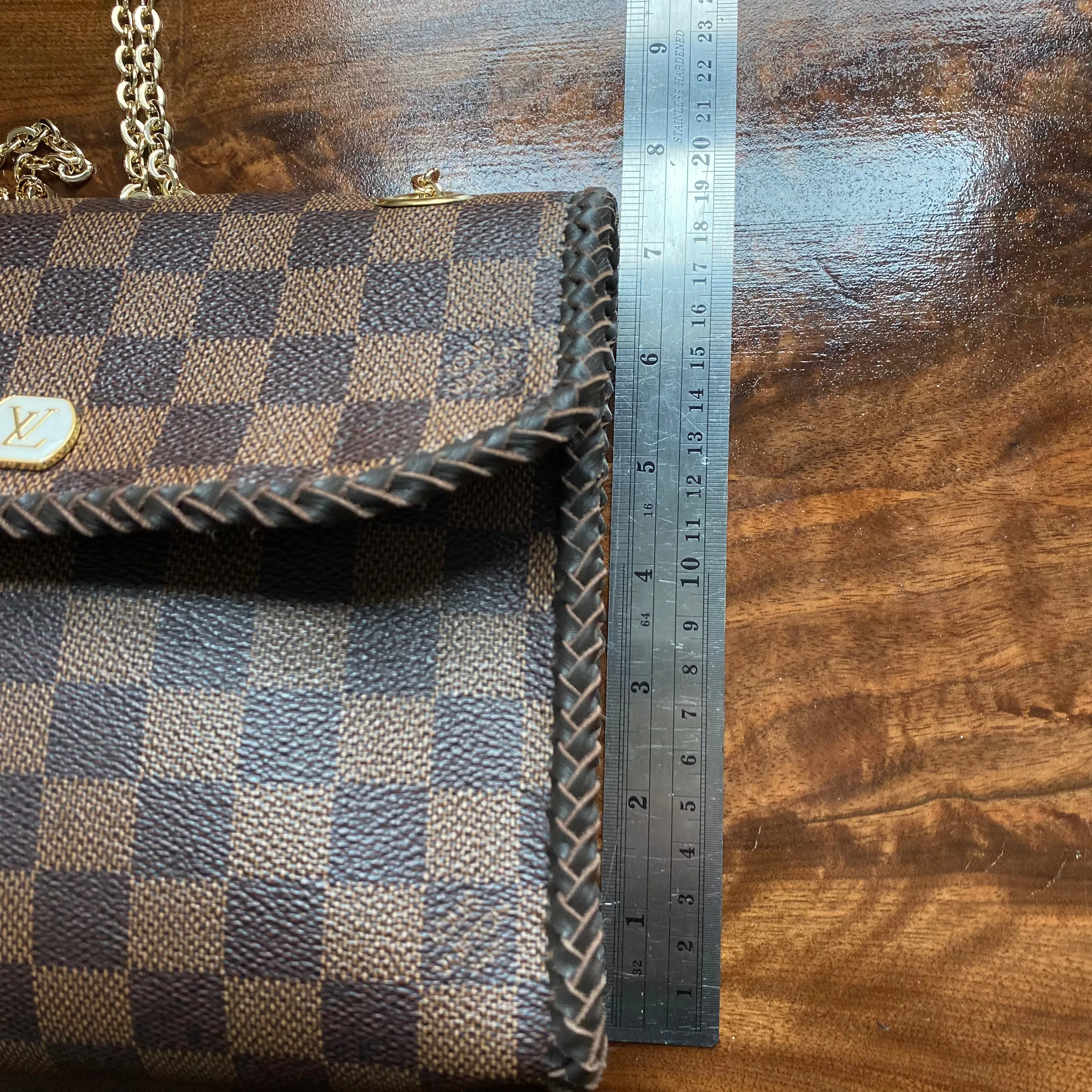 The Canvasback Shoulder/Crossbody Bag - Vintage Damier in Brown