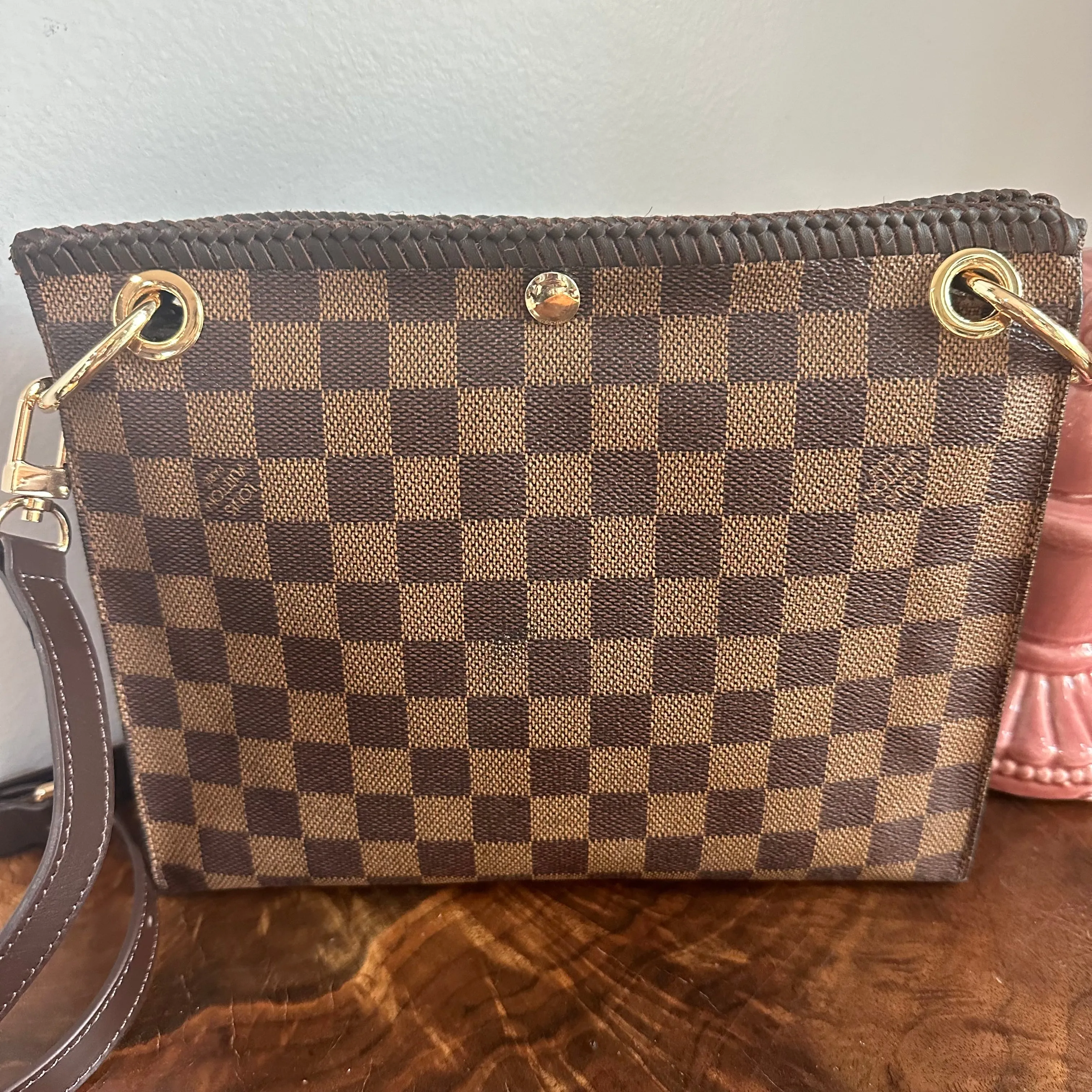 The Swan Crossbody - Vintage Damier in Brown